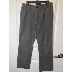 American Eagle Outfitter Men Chino Pants Gray Flat Front Straight Leg Size 32x32